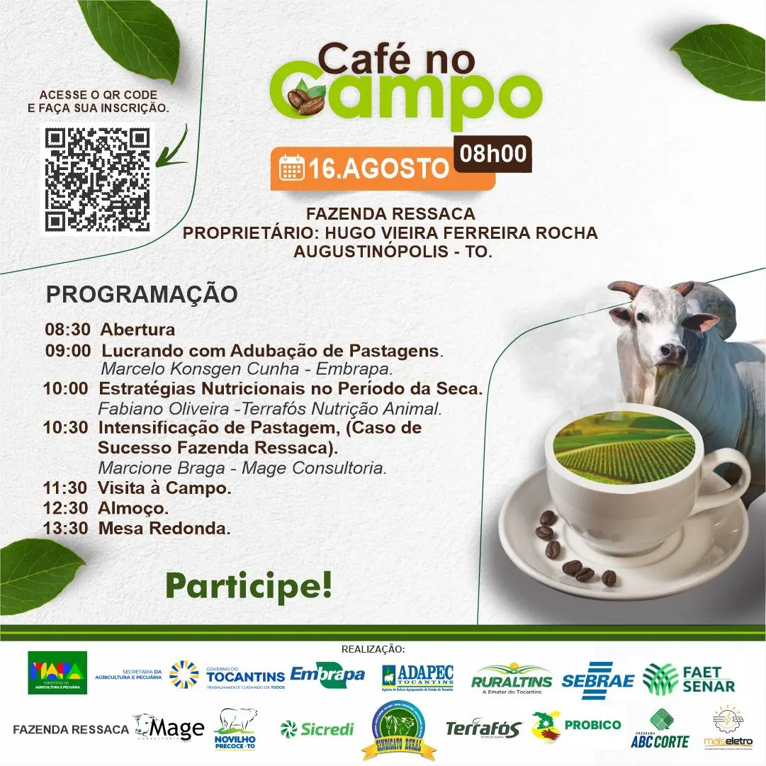 Sebrae participa da 3ª Edição do Café no Campo em Augustinópolis TO