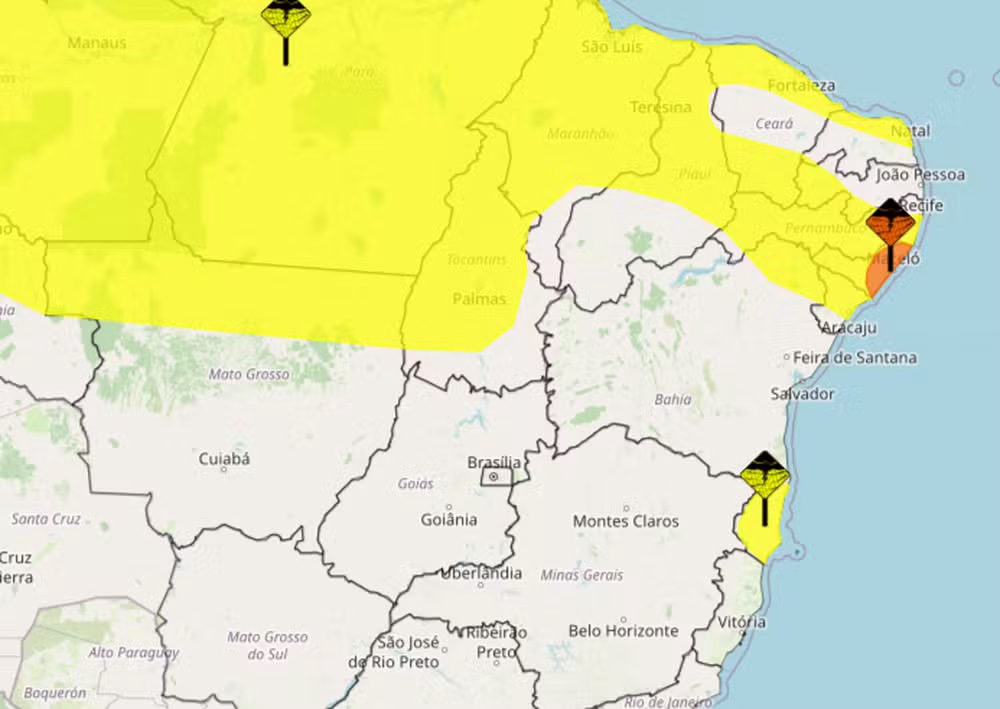 Chuvas intensas podem atingir diversas partes do Tocantins neste fim de semana