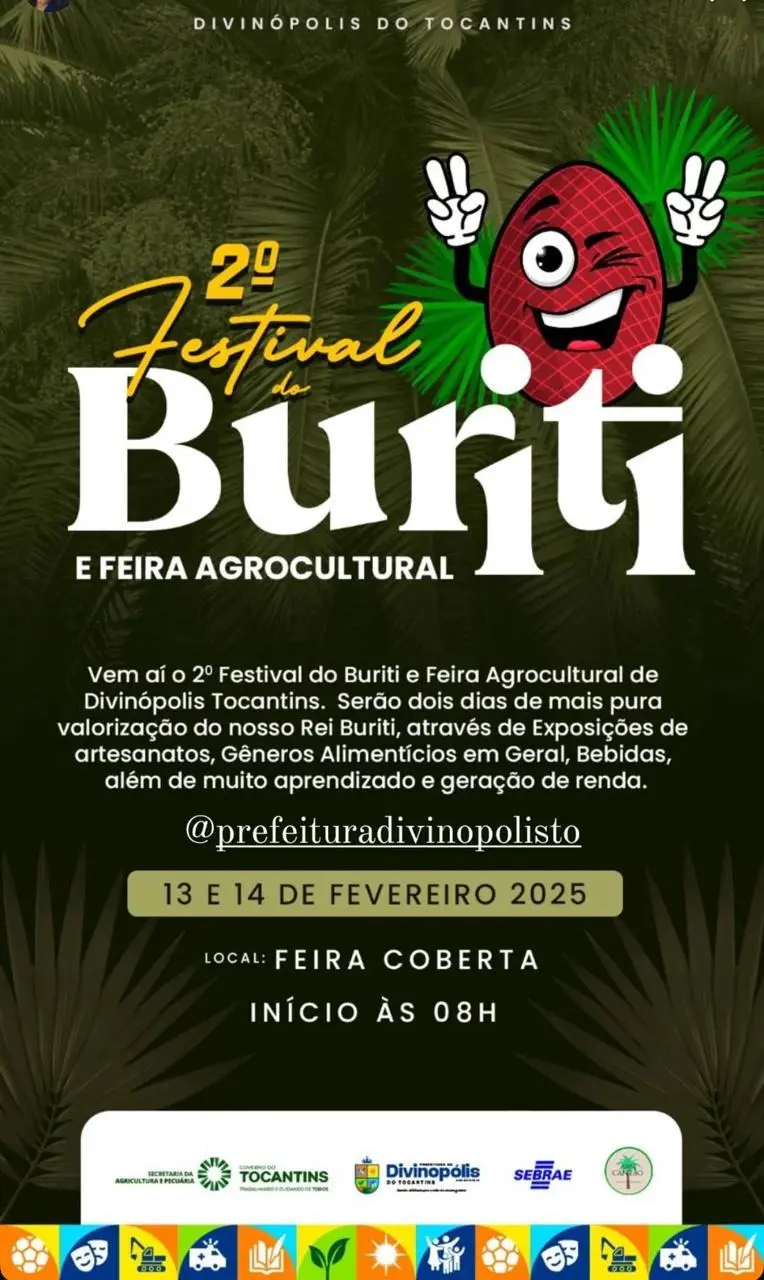 Divinópolis promove 2º Festival do Buriti e Feira Agrocultural entre 13 e 14 de fevereiro